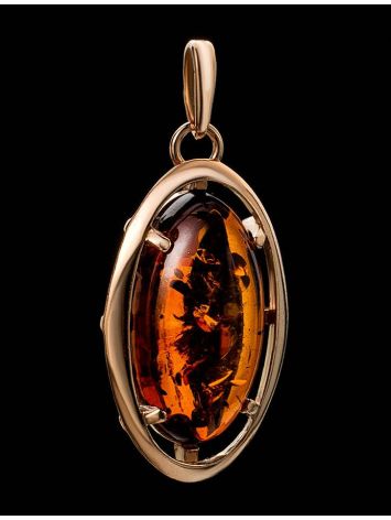 Gold-Plated Pendant With Cognac Amber The Elegy, image , picture 6