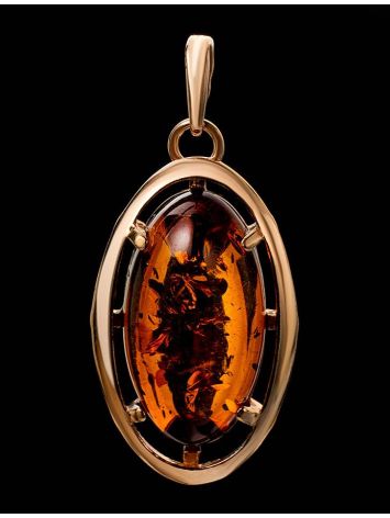 Gold-Plated Pendant With Cognac Amber The Elegy, image , picture 4