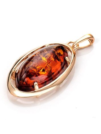 Gold-Plated Pendant With Cognac Amber The Elegy, image , picture 7