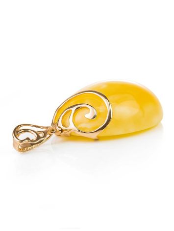 Golden Drop Pendant With Bold Amber Stone The Cascade, image , picture 3