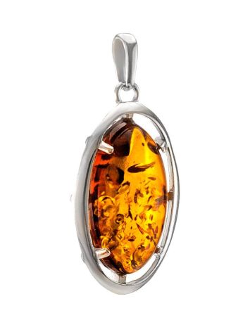 Sterling Silver Pendant With Cognac Amber The Elegy, image , picture 2