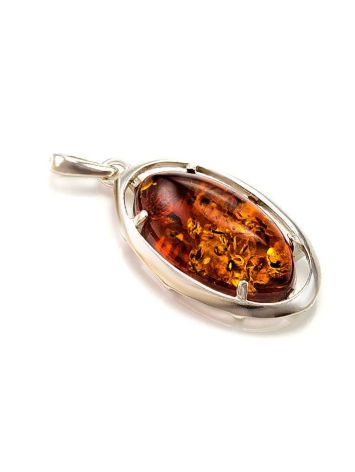 Sterling Silver Pendant With Cognac Amber The Elegy, image , picture 3