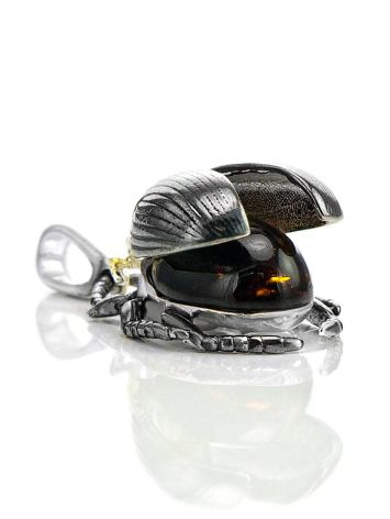 Cherry Amber Pendant In Sterling Silver The Scarab, image , picture 6