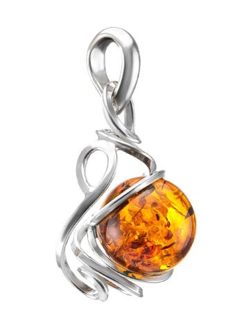 Cognac Amber Pendant In Sterling Silver The Flamenco, image , picture 4