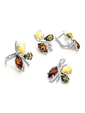 Sterling Silver Pendant With Multicolor Amber The Verbena, image , picture 4