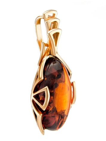 Gold-Plated Pendant With Cognac Amber The Rendezvous, image , picture 4