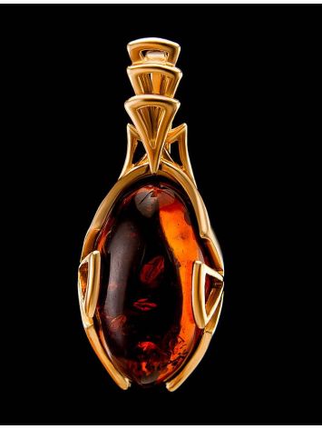 Gold-Plated Pendant With Cognac Amber The Rendezvous, image , picture 3
