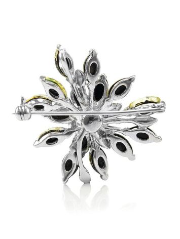 Green Amber Brooch In Sterling Silver The Dahlia, image , picture 3