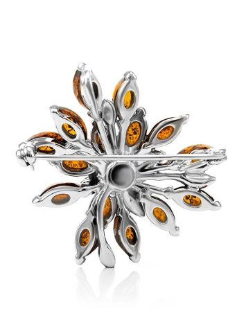 Floral Amber Brooch In Sterling Silver The Dahlia, image , picture 4