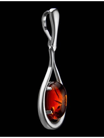 Drop Pendant With Cognac Amber In Silver The Sonnet, image , picture 3