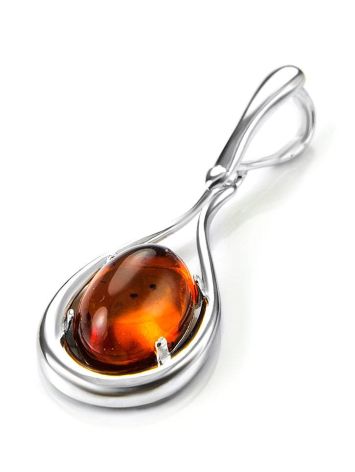 Drop Pendant With Cognac Amber In Silver The Sonnet, image , picture 2