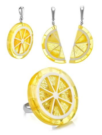 Fruit Slice Amber Pendant In Sterling Silver The Confiture, image , picture 5