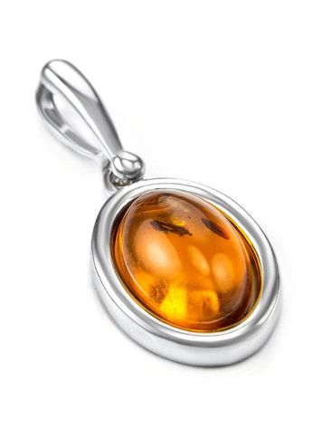 Cognac Amber Pendant In Sterling Silver The Goji, image , picture 3