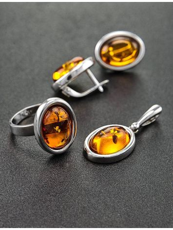 Cognac Amber Pendant In Sterling Silver The Goji, image , picture 5