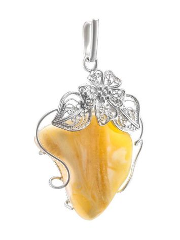 Handmade Amber Pendant In Sterling Silver the Dew ​, image , picture 3