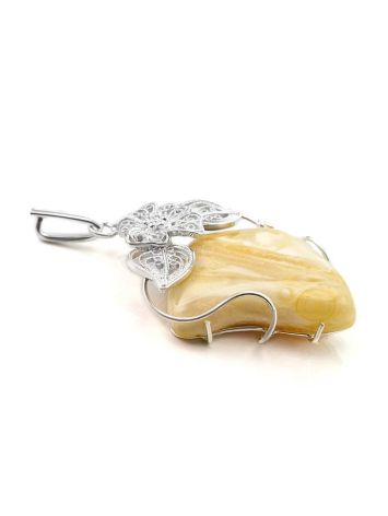 Handmade Amber Pendant In Sterling Silver the Dew ​, image , picture 4