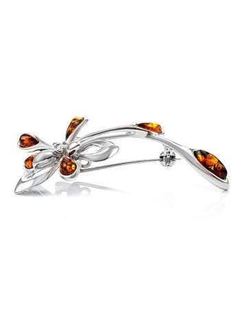 Sterling Silver Brooch With Cognac Amber The Verbena, image , picture 5