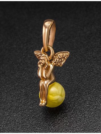 Gold-Plated Pendant With Honey Amber The Angel, image , picture 2