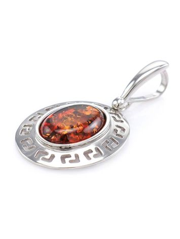 Oval Amber Pendant In Sterling Silver The Ellas, image , picture 4