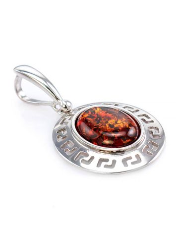 Oval Amber Pendant In Sterling Silver The Ellas, image , picture 3