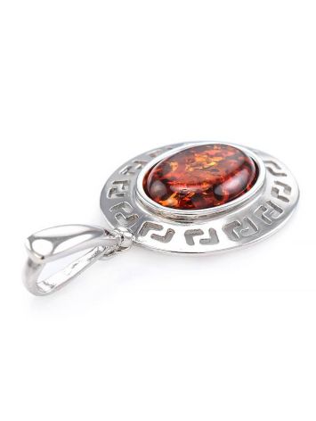 Oval Amber Pendant In Sterling Silver The Ellas, image , picture 5