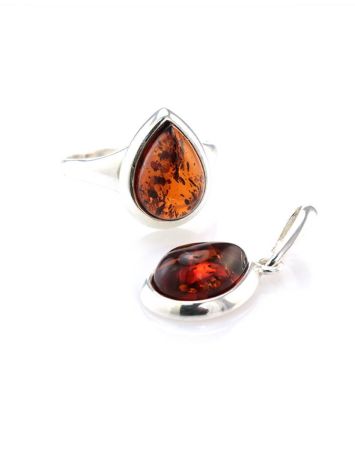 Drop Amber Pendant In Sterling Silver The Fiori, image , picture 6
