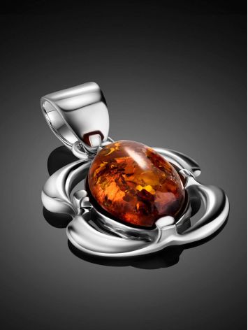 Cognac Amber Pendant In Sterling Silver The Violet, image , picture 2