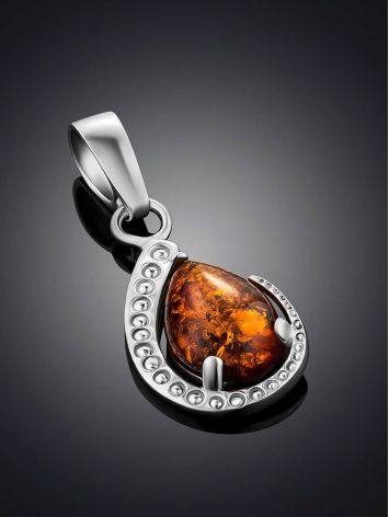 Cognac Amber Pendant In Sterling Silver The Acapulco, image , picture 2
