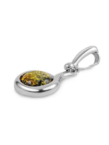 Bright Green Amber Pendant In Sterling Silver The Berry, image , picture 2