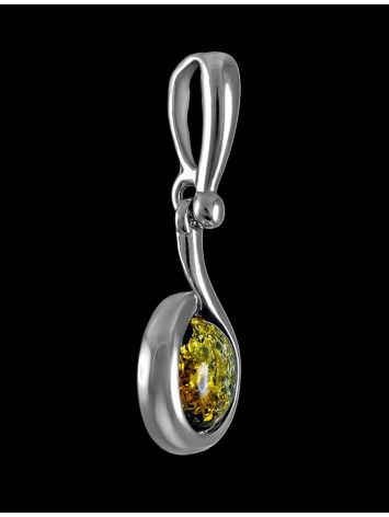 Bright Green Amber Pendant In Sterling Silver The Berry, image , picture 3