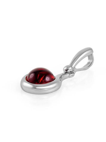 Classy Silver Pendant With Cherry Amber The Berry, image , picture 3
