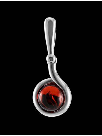Classy Silver Pendant With Cherry Amber The Berry, image , picture 4