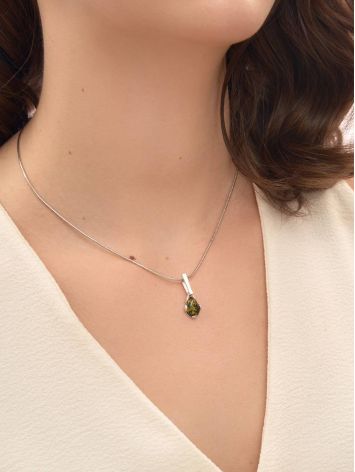 Green Amber Pendant In Sterling Silver The Twinkle, image , picture 3