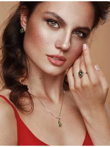 Tear Drop Amber Pendant In Sterling Silver The Selena, image , picture 3