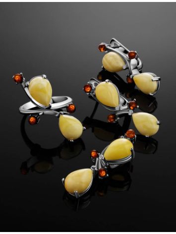 Multicolor Amber Pendant In Sterling Silver The Symphony, image , picture 4