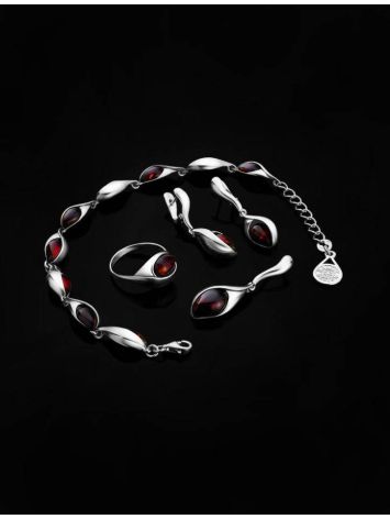 Cherry Amber Pendant In Sterling Silver The Peony, image , picture 4