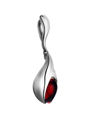 Cherry Amber Pendant In Sterling Silver The Peony, image , picture 3