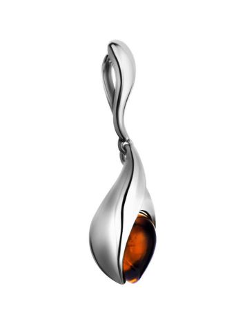 Cognac Amber Pendant In Sterling Silver The Peony, image , picture 3