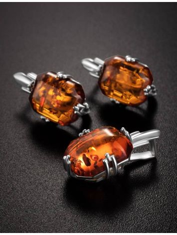 Luminous Sterling Silver Pendant With Faceted Amber The Jazz, image , picture 5