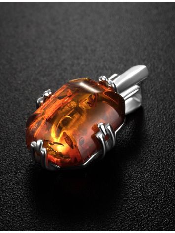 Luminous Sterling Silver Pendant With Faceted Amber The Jazz, image , picture 2