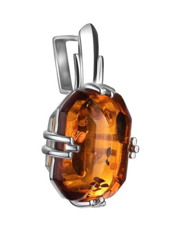 Luminous Sterling Silver Pendant With Faceted Amber The Jazz, image , picture 4