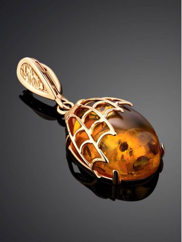 Lemon Amber Pendant In Gold The Spider Web, image , picture 2