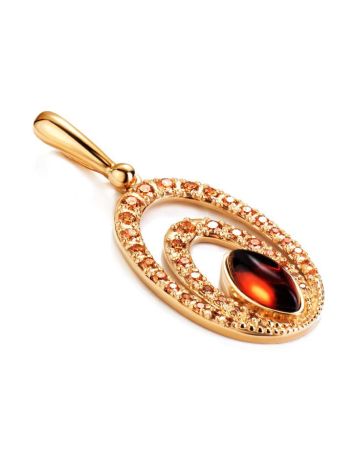Gold Amber Pendant With Champagne Crystals The Raphael, image , picture 3