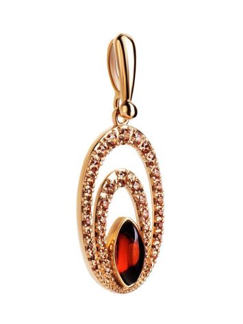 Gold Amber Pendant With Champagne Crystals The Raphael, image , picture 4