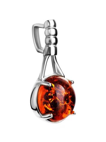 Refined Cognac Amber Pendant In Sterling Silver The Shanghai, image , picture 4