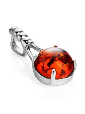 Refined Cognac Amber Pendant In Sterling Silver The Shanghai, image , picture 5
