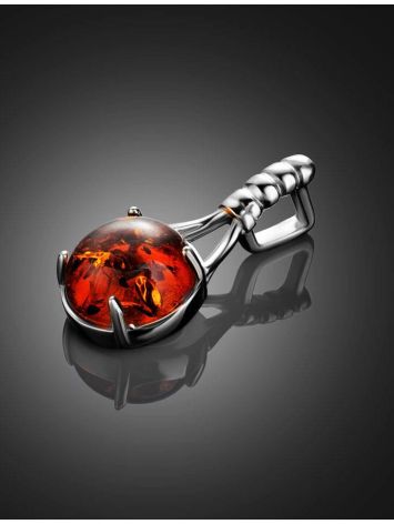 Refined Cognac Amber Pendant In Sterling Silver The Shanghai, image , picture 3