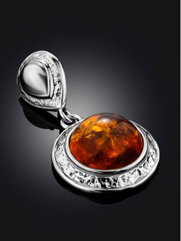 Round Amber Pendant In Sterling Silver The Hermitage, image , picture 3