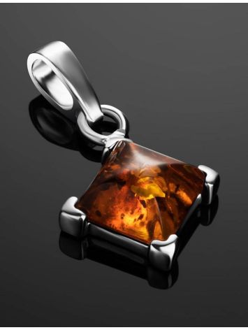Geometric Amber Pendant In Sterling Silver The Ovation, image , picture 2