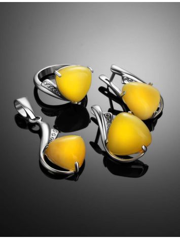 Honey Amber Pendant In Sterling Silver The Acapulco, image , picture 6